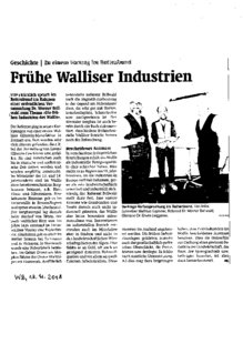 Frühe Walliser Industrien