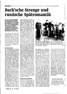 Bach`sche Strenge und russische Spätromantik
