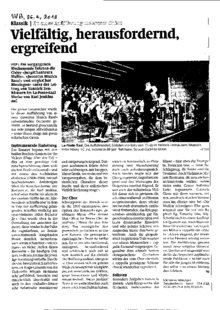 Vielfältig, herausfordernd, ergreifend