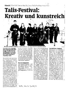 Talis-Festival: Kreativ und kunstreich