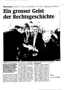 Ein grosser Geist der Rechtsgeschichte