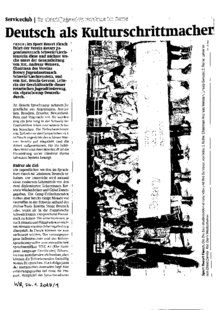 Deutsch als Kulturschrittmacher