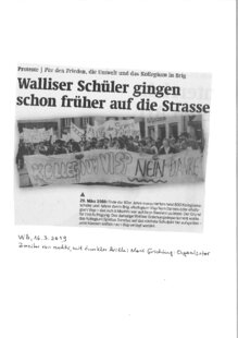 Walliser Schüler gingen schon früher auf die sSrasse