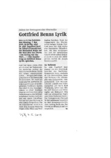 Gottfrieds Benns Lyrik