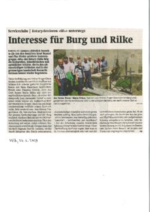 Interesse für Burg und Rilke