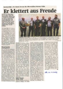 Er klettert aus Freude