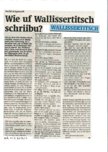 Wie uf Wallissertitsch schriibu?