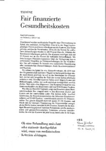 Fair finanzierte Gesundheitskosten