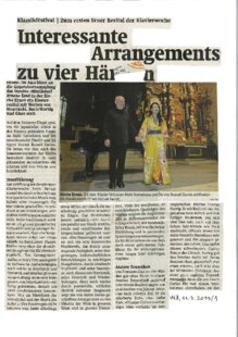 Interessante Arrangements zu vier Händen