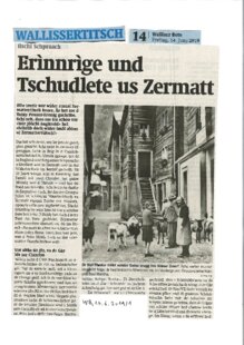 Erinnrige und Tschudlete us Zermatt