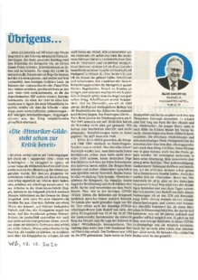 ÜBRIGENS: Die Historiker-Gilde steht schon zur Kritik bereit